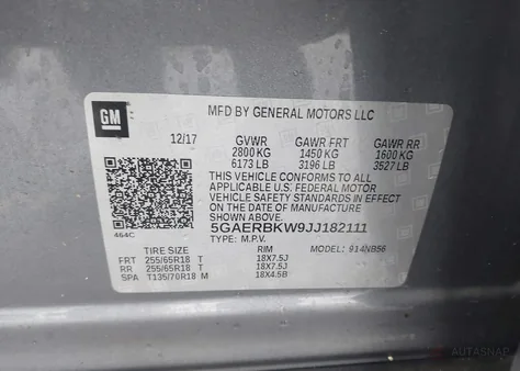 5GAERBKW9JJ182111
